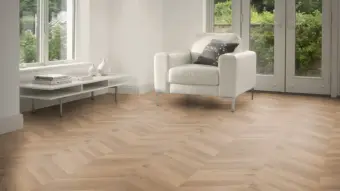 View of Flora Oak Pattern luxury vinyl tile by Amtico
