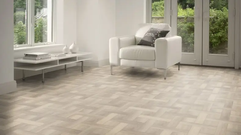 View of Foreshore Oak Pattern luxury vinyl tile by Amtico