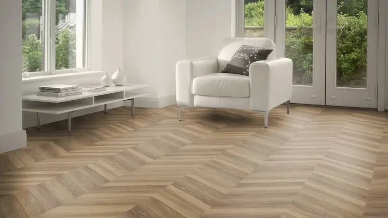 View of Esker Oak Pattern luxury vinyl tile by Amtico
