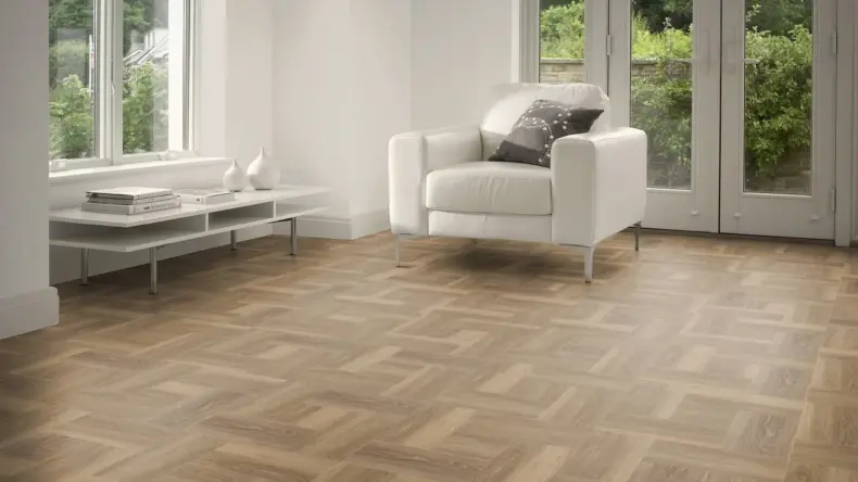 View of Esker Oak Pattern luxury vinyl tile by Amtico