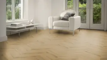 View of Hanningfield Oak Pattern luxury vinyl tile by Amtico
