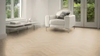 View of Cowrie Oak Pattern luxury vinyl tile by Amtico
