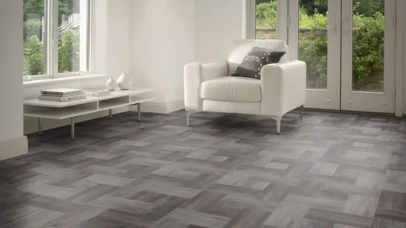 View of Burnished Timber Pattern luxury vinyl tile by Amtico