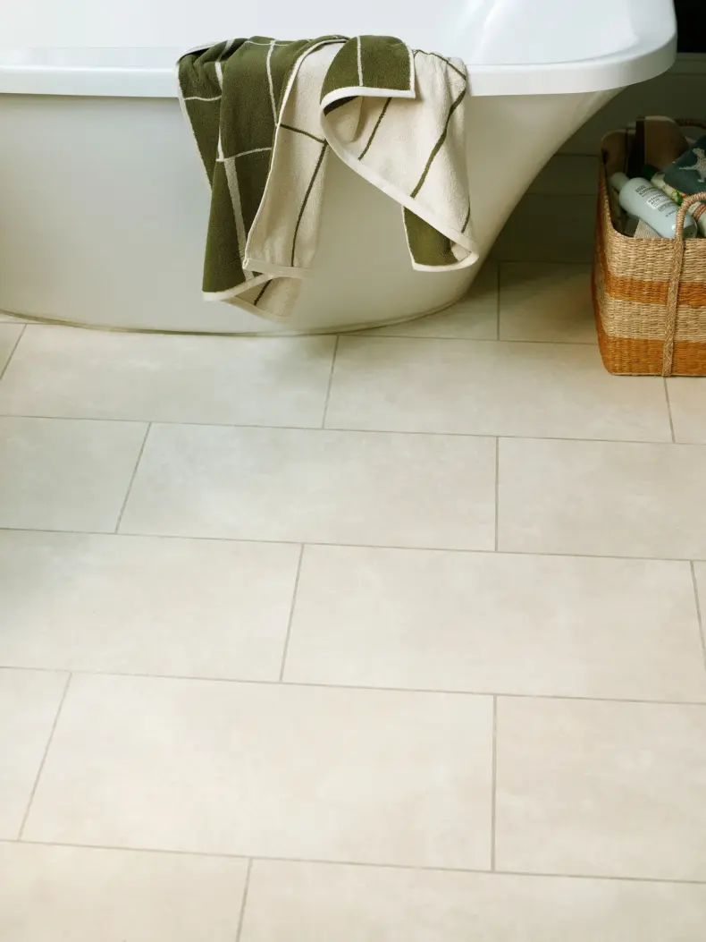 View of Dew Stone luxury vinyl tile by Amtico