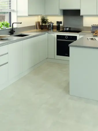 View of Dew Stone luxury vinyl tile by Amtico