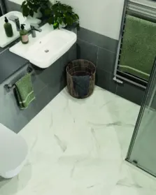 View of Clarence Marble luxury vinyl tile by Amtico