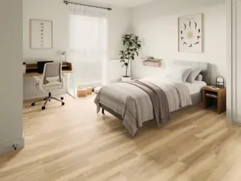 View of Sun Washed Oak luxury vinyl tile by Amtico