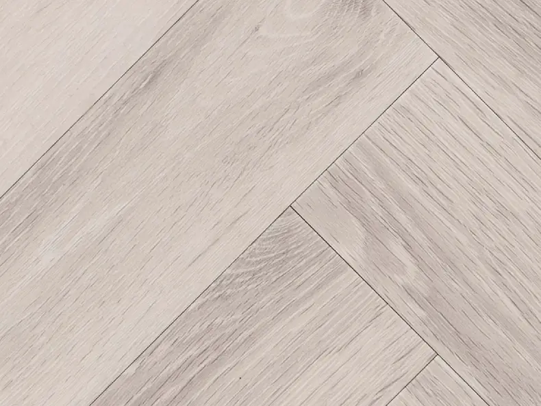 View of Spacia Iced Oak in Small Parquet luxury vinyl tile by Amtico