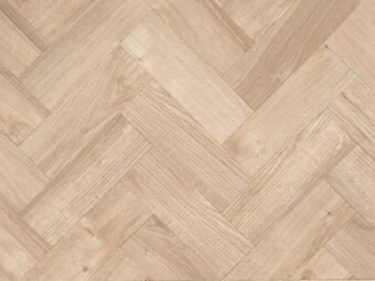 View of Spacia Sun Bleached Oak in Small Parquet luxury vinyl tile by Amtico