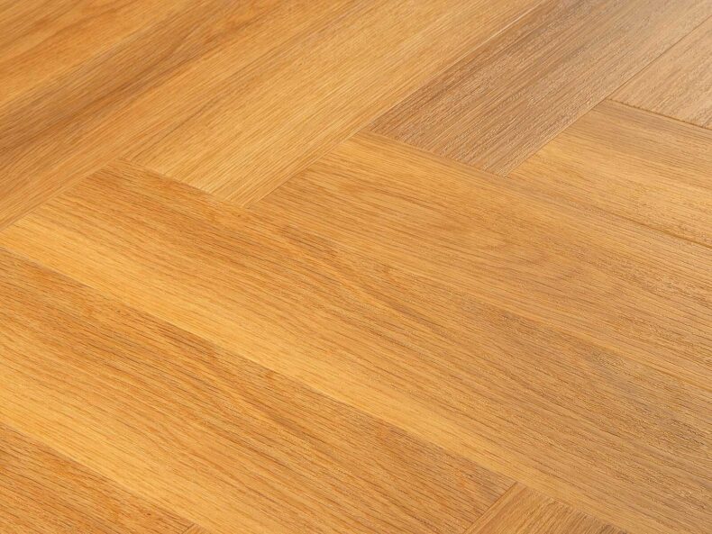 View of Spacia Honey Oak in Small Parquet luxury vinyl tile by Amtico