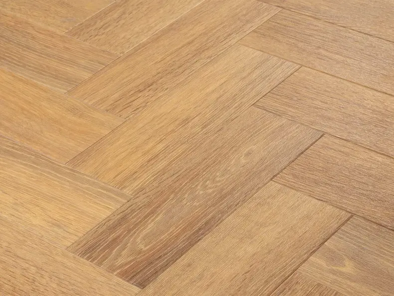 View of Spacia Mulled Oak in Large Parquet luxury vinyl tile by Amtico