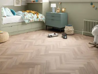 View of Spacia Powdered Oak in Large Parquet luxury vinyl tile by Amtico