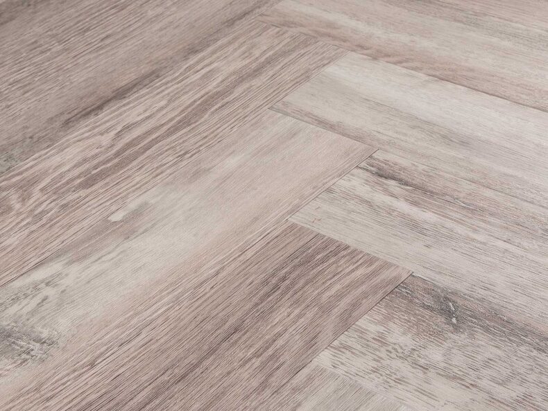 View of Spacia Urban Salvaged Timber in Large Parquet luxury vinyl tile by Amtico
