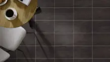 View of Spacia Steel Small Rectangle luxury vinyl tile by Amtico