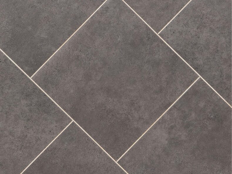 View of Spacia Ceramic Flint Small Square luxury vinyl tile by Amtico