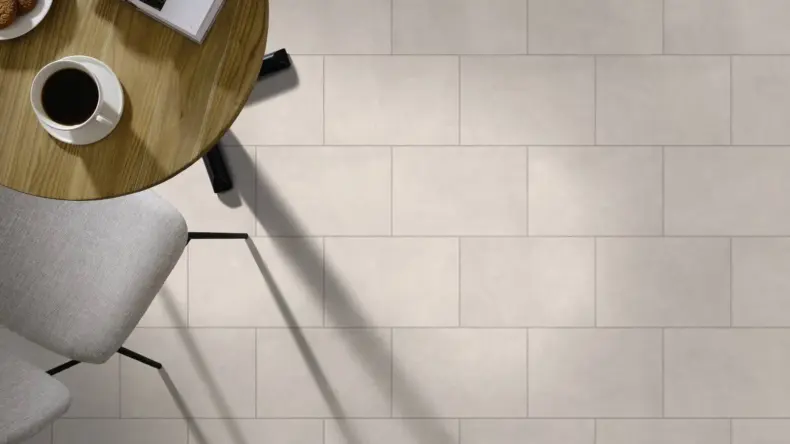 View of Spacia Snow Large Rectangle luxury vinyl tile by Amtico