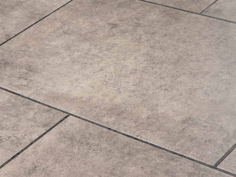 View of Spacia Century Concrete Large Rectangle luxury vinyl tile by Amtico