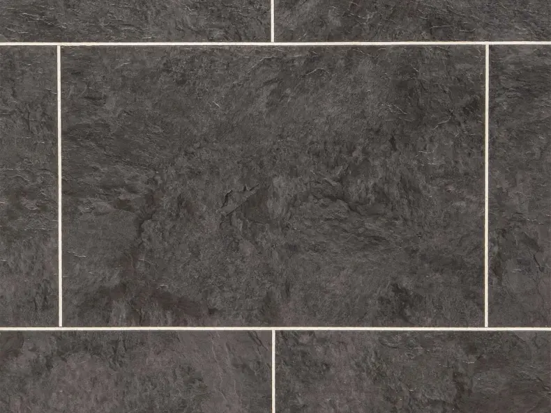 View of Spacia Monmouth Slate Small Square luxury vinyl tile by Amtico