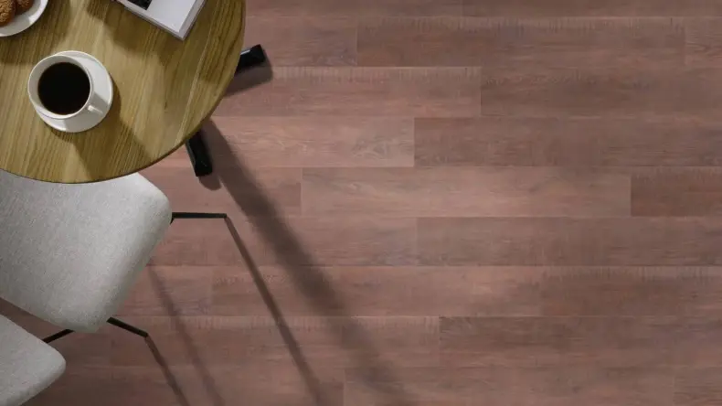 View of Spacia Carriage Oak Wide Plank luxury vinyl tile by Amtico