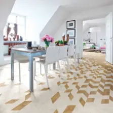 View of White Metalstone 2332 luxury vinyl tile by Camaro