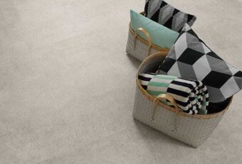 View of Burnished Concrete 2342 luxury vinyl tile by Camaro