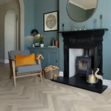 View of Westchester Oak Large Parquet LPQ2253 luxury vinyl tile by Camaro