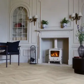 View of Waterside Oak Large Parquet LPQ2256 luxury vinyl tile by Camaro
