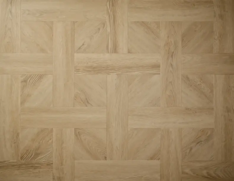 View of Sandy Oak (Basketweave) luxury vinyl tile by Elements Inspirations