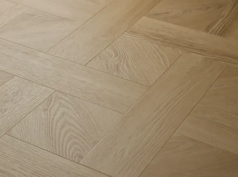 View of Sandy Oak (Basketweave) luxury vinyl tile by Elements Inspirations