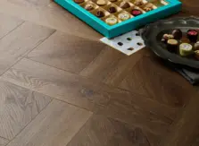 View of Espresso (Basketweave) luxury vinyl tile by Elements Inspirations