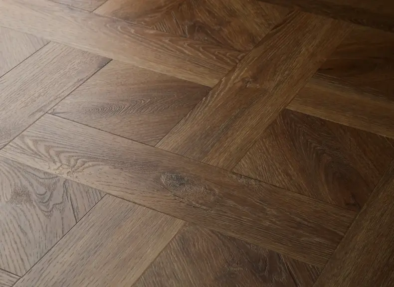 View of Espresso (Basketweave) luxury vinyl tile by Elements Inspirations