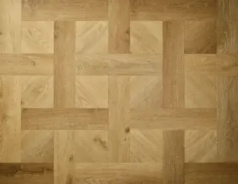 View of Natural Oak (Basketweave) luxury vinyl tile by Elements Inspirations