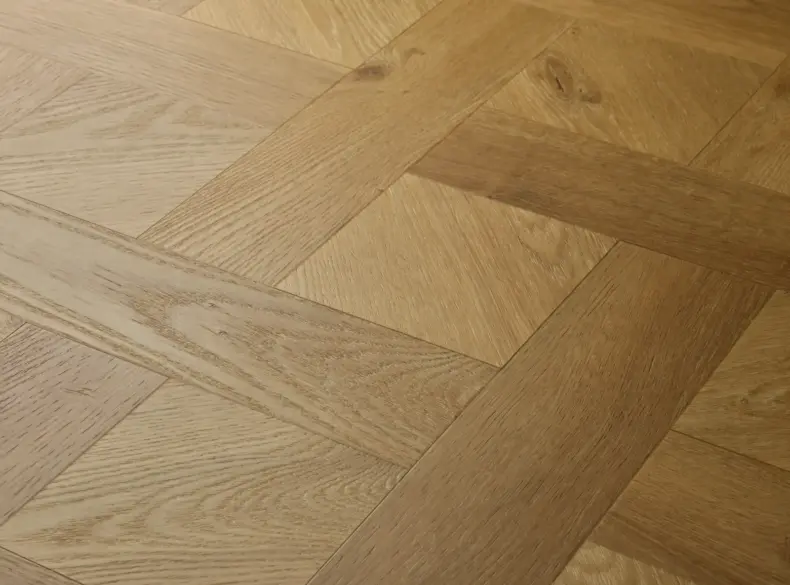 View of Natural Oak (Basketweave) luxury vinyl tile by Elements Inspirations
