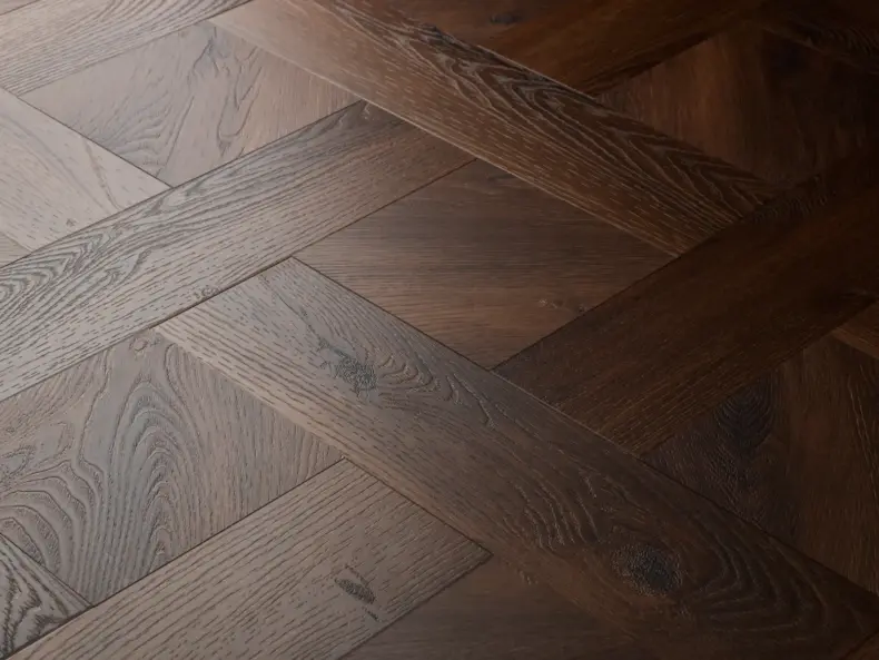View of Mahogany (Basketweave) luxury vinyl tile by Elements Inspirations
