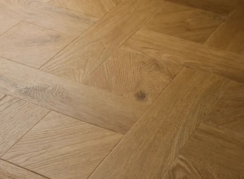 View of Barn Oak (Basketweave) luxury vinyl tile by Elements Inspirations
