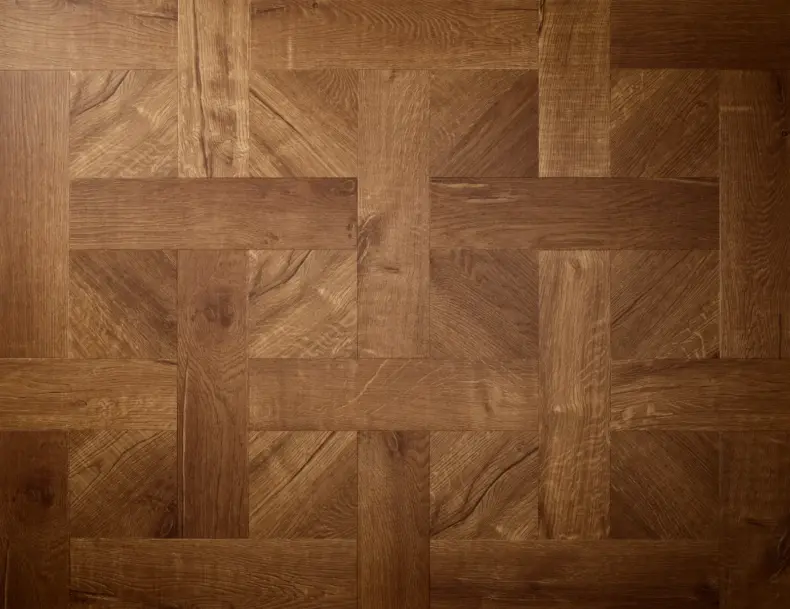 View of Royal Oak (Basketweave) luxury vinyl tile by Elements Inspirations
