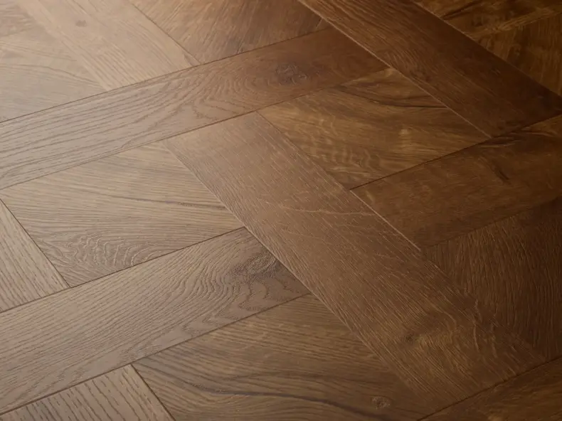 View of Royal Oak (Basketweave) luxury vinyl tile by Elements Inspirations