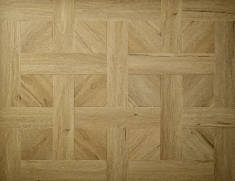 View of Classic Oak (Basketweave) luxury vinyl tile by Elements Inspirations