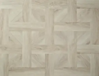 View of White Ash (Basketweave) luxury vinyl tile by Elements Inspirations
