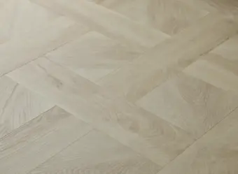 View of White Ash (Basketweave) luxury vinyl tile by Elements Inspirations