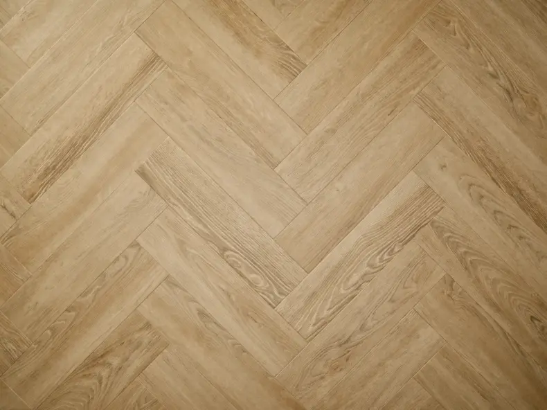 View of Sandy Oak (Herringbone) luxury vinyl tile by Elements Inspirations