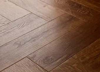 View of Royal Oak (Herringbone) luxury vinyl tile by Elements Inspirations