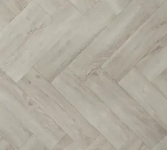 View of White Ash (Herringbone) luxury vinyl tile by Elements Inspirations