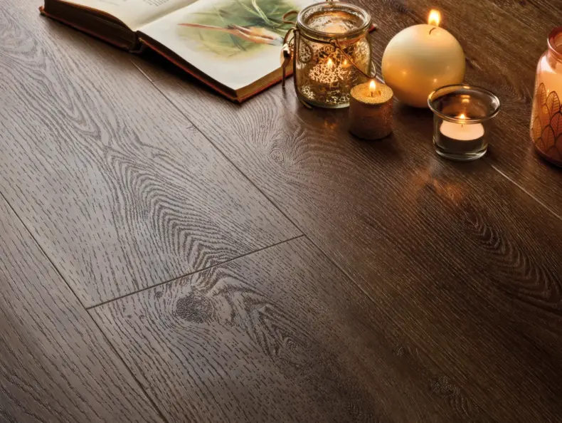 View of Espresso (Plank) luxury vinyl tile by Elements Inspirations