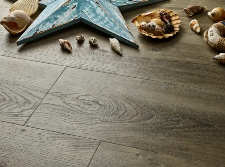 View of Dove Oak (Plank) luxury vinyl tile by Elements Inspirations