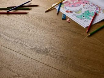 View of Barn Oak (Plank) luxury vinyl tile by Elements Inspirations