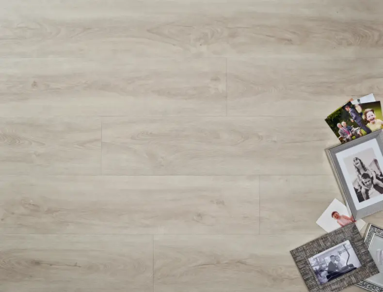 View of White Ash (Plank) luxury vinyl tile by Elements Inspirations