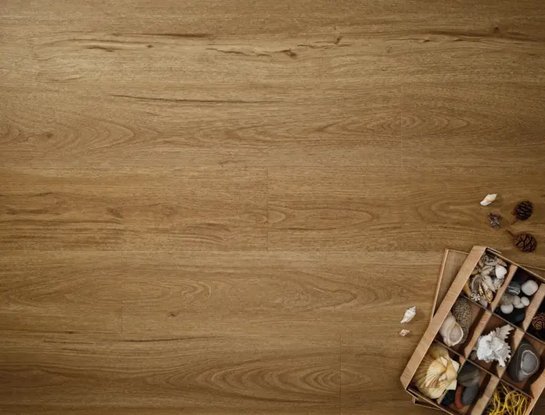 View of Golden Oak (Plank) luxury vinyl tile by Elements Inspirations