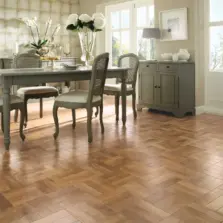View of AP01 Blond Oak Parquet luxury vinyl tile by Karndean