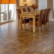 View of AP02 Dawn Oak Parquet luxury vinyl tile by Karndean